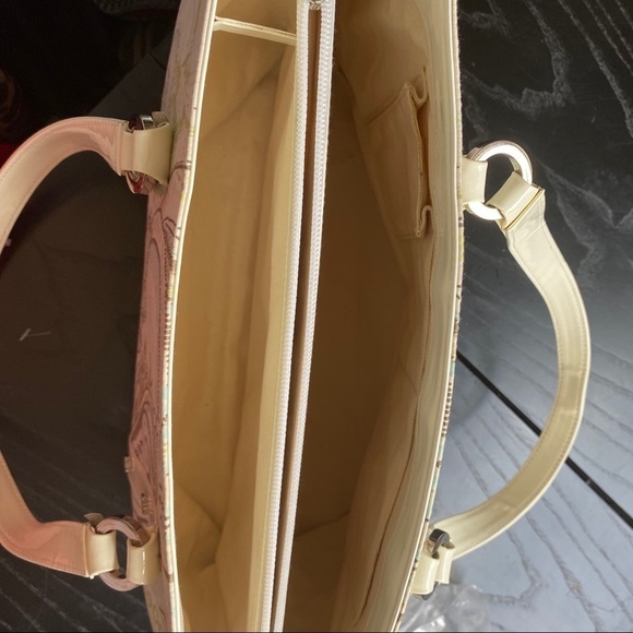 St. John Pastel Scroll Print Designer Tote Bag - Picture 5 of 9